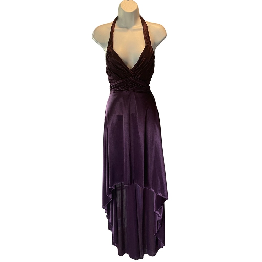 Women Y2K Coquette Whimsigoth Satin Halter Dress Size 3 Fairy Grunge B. Darlin